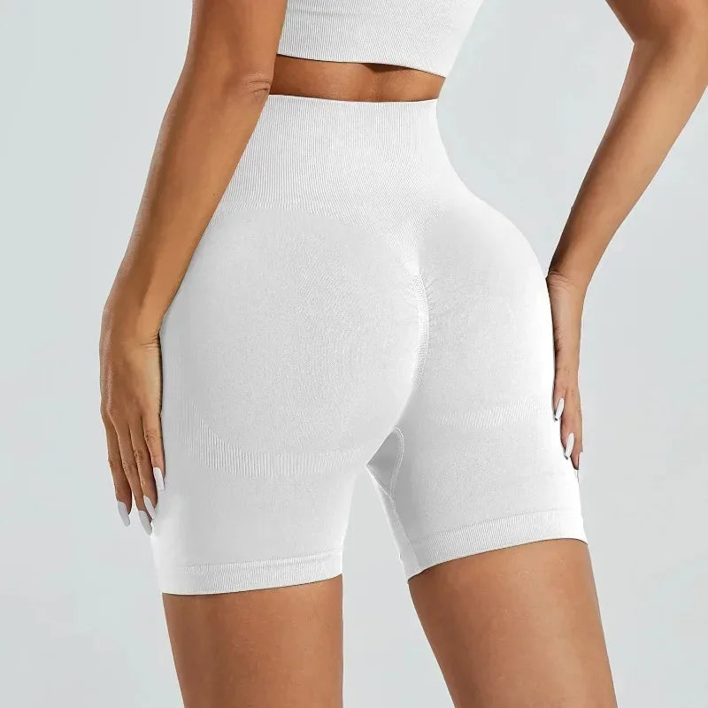 Short Yoga Taille Haute Seamless – Coloris Uni Femme