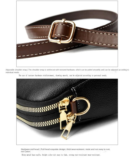 Sac Bandoulière Cuir Véritable Rabat Coque – Compact & Chic