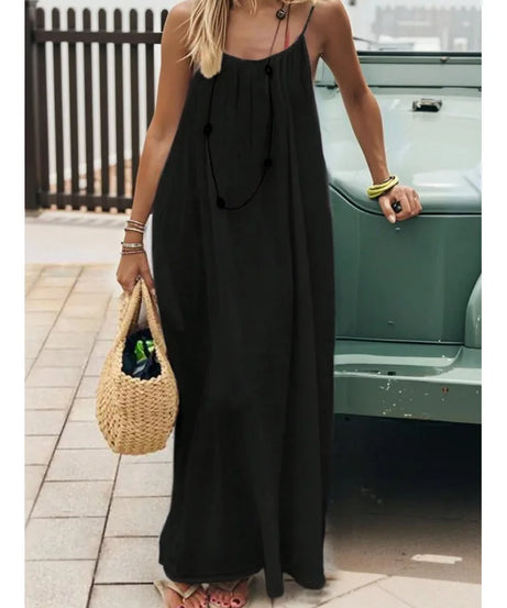 Robe Maxi Ample Sans Bretelles Dos Nu – Confort & Style