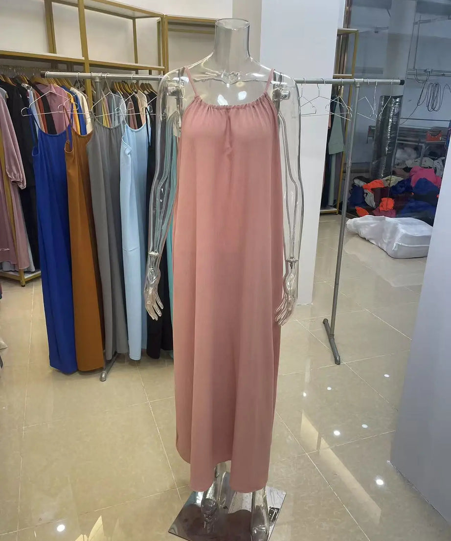 Robe Maxi Ample Sans Bretelles Dos Nu – Confort & Style