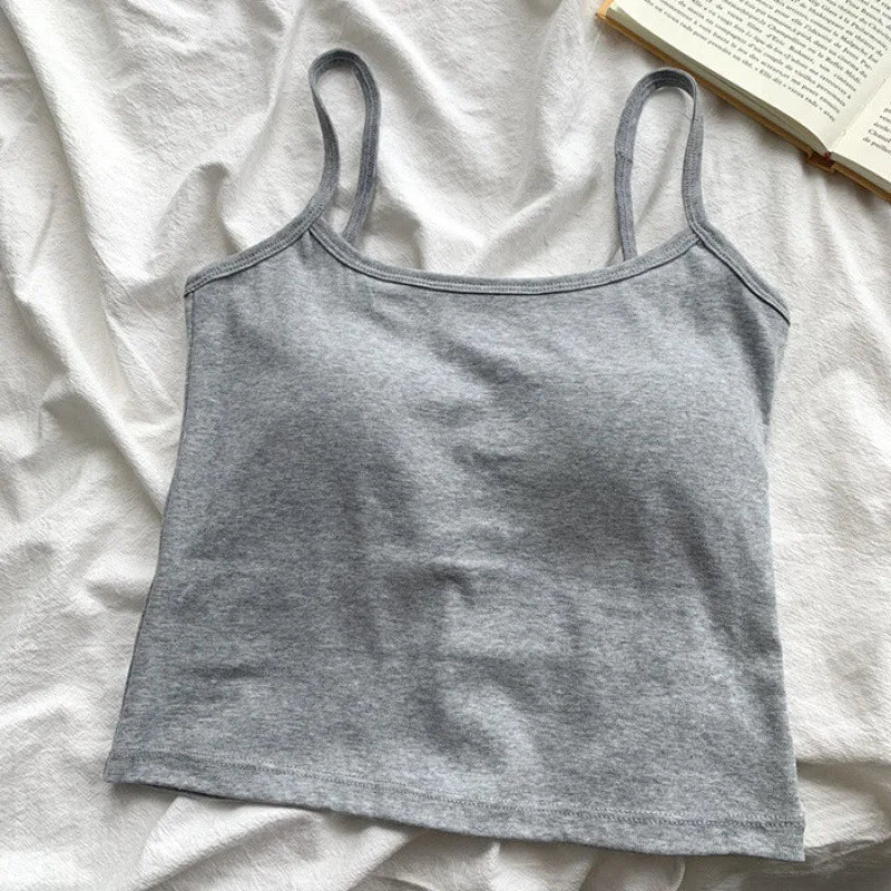 Camisole Bretelles Fines avec Coussinets Intégrés