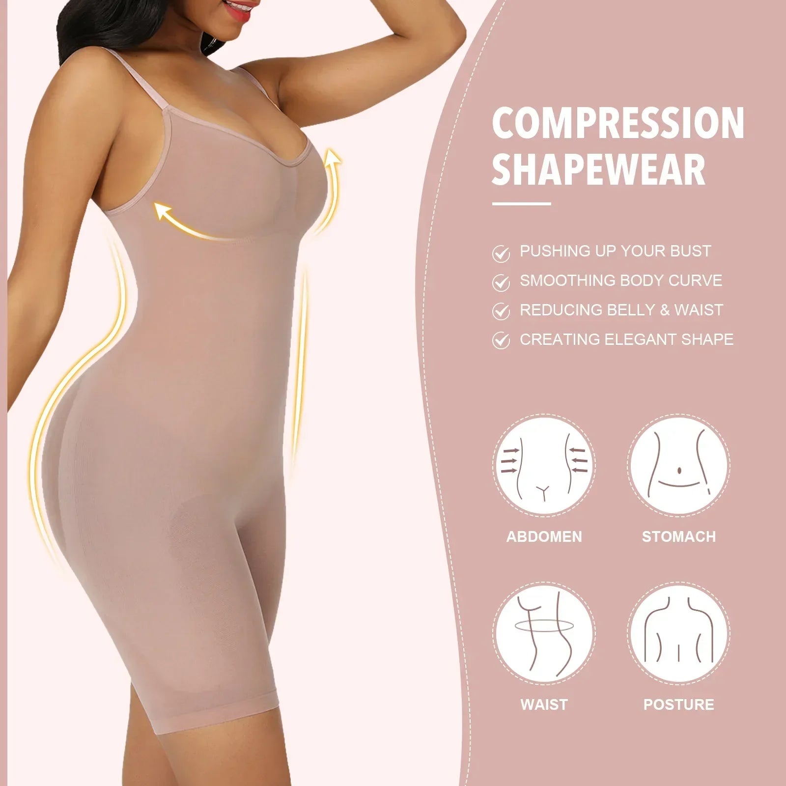 Gaine Gainante One-Piece Seamless Contrôle Ventre – S à XXXL