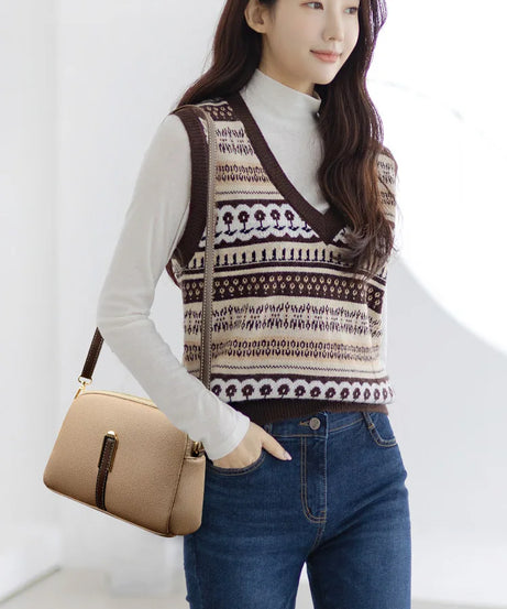 Sac Bandoulière Cuir Véritable Rabat Coque – Compact & Chic
