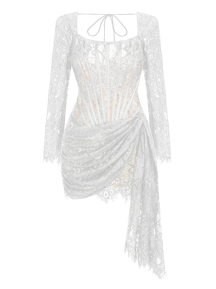 Robe de Soirée Dentelle Bustier Slim – Élégance & Sophistication
