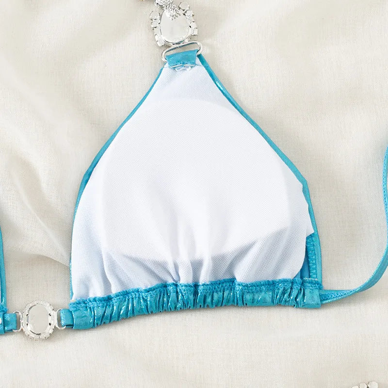 Bikini Strass Push Up Taille Basse 2 Pièces – Été 2026