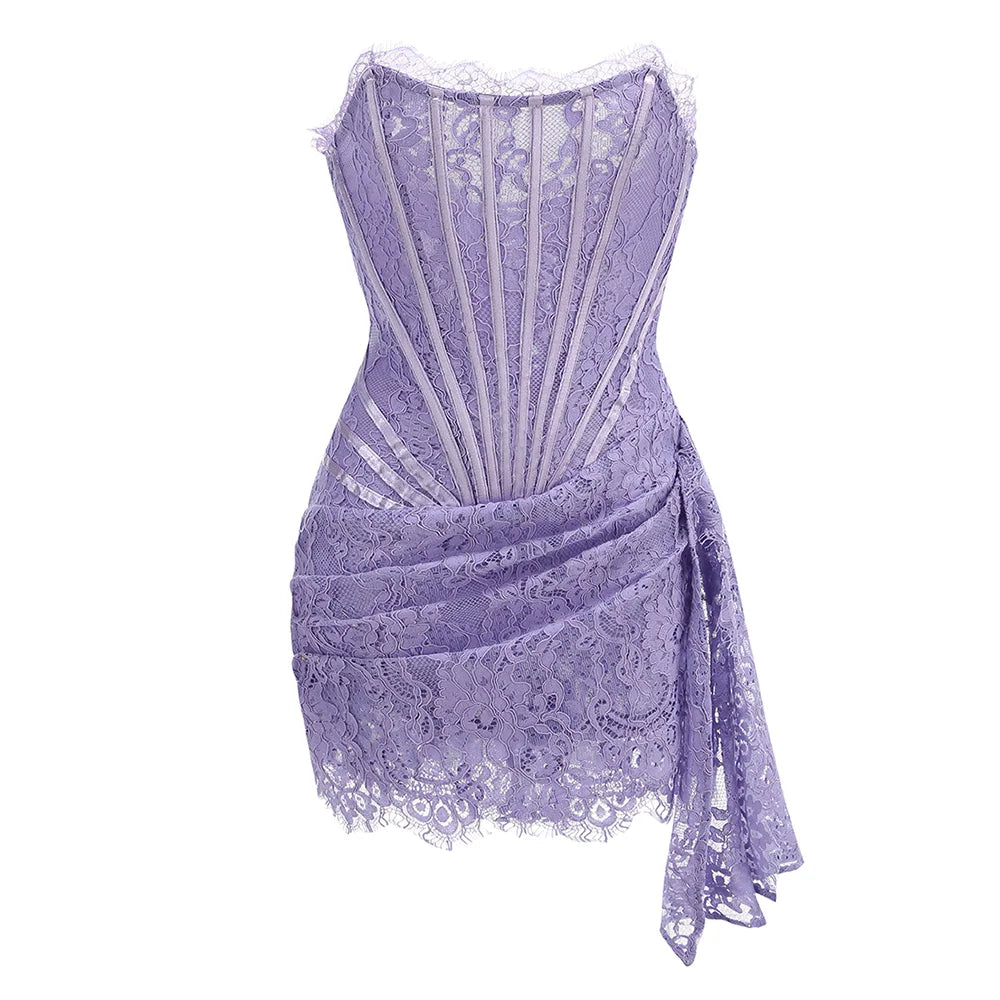 Robe de Soirée Dentelle Bustier Slim – Élégance & Sophistication