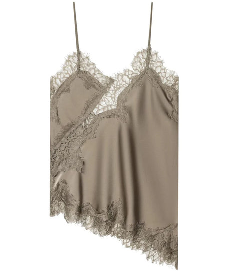 Top Slip Asymétrique Satin Dentelle Dos Nu – Y2K Chic Femme