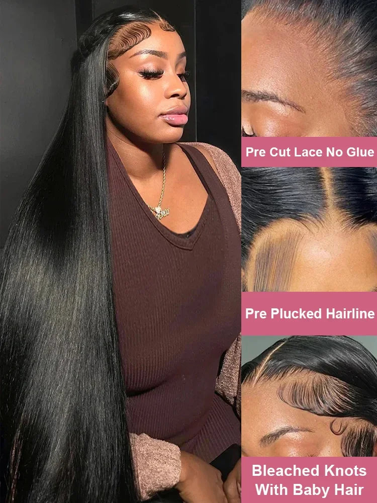 Perruque Lace Front Bone Straight 200% Densité – Jusqu'à 46 Pouces