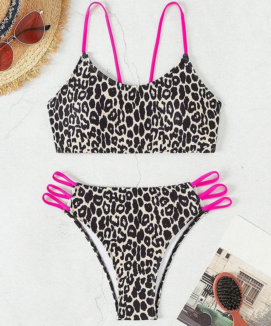 Bikini Leopard Taille Haute Micro 2 Pieces – Maillot de Bain