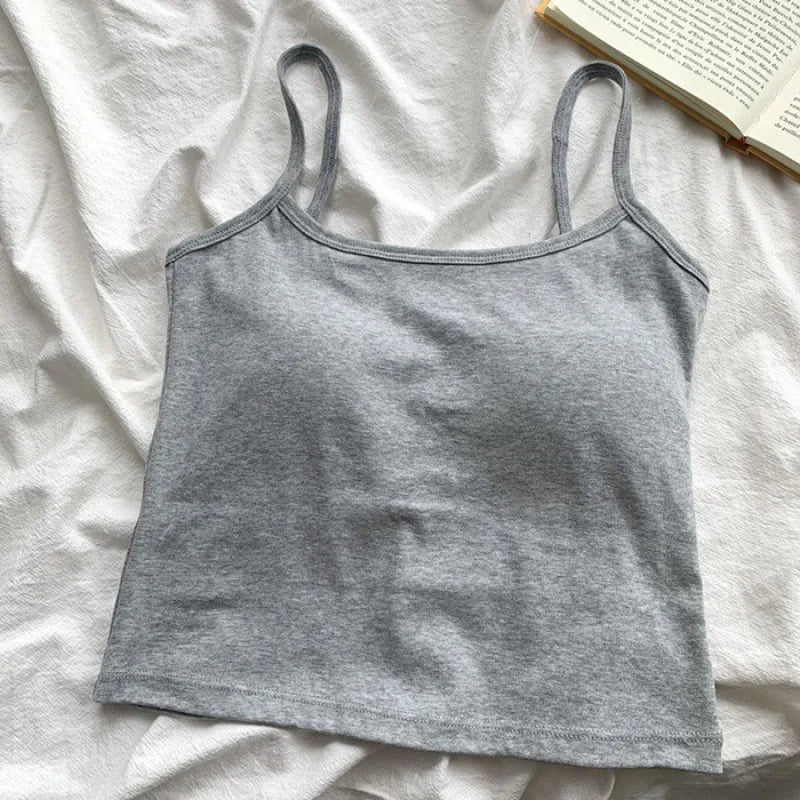 Camisole Bretelles Fines avec Coussinets Intégrés
