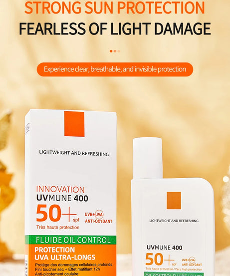 SPF50+ Sunscreen Lotion Lightweight Non-Greasy UV Protection Face Body Sunscreen Lasting Moisturizing Refreshing Sunburn Defense