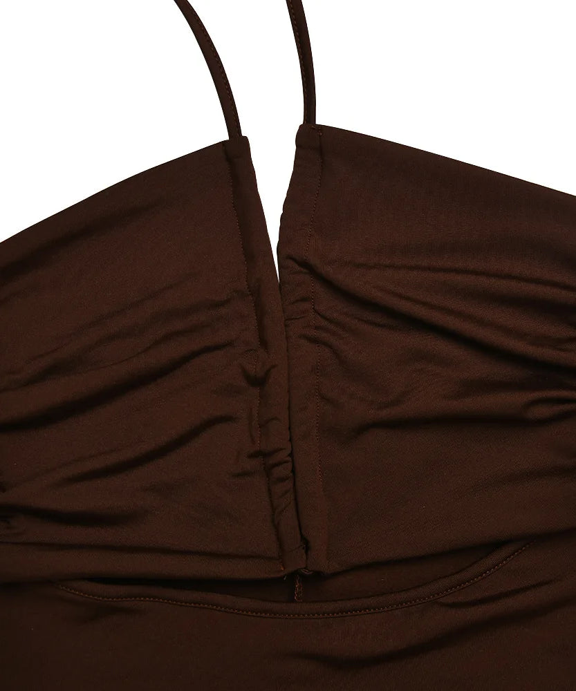 Robe Midi Bodycon Dos Nu Sans Manches Col V – Slim Night Club
