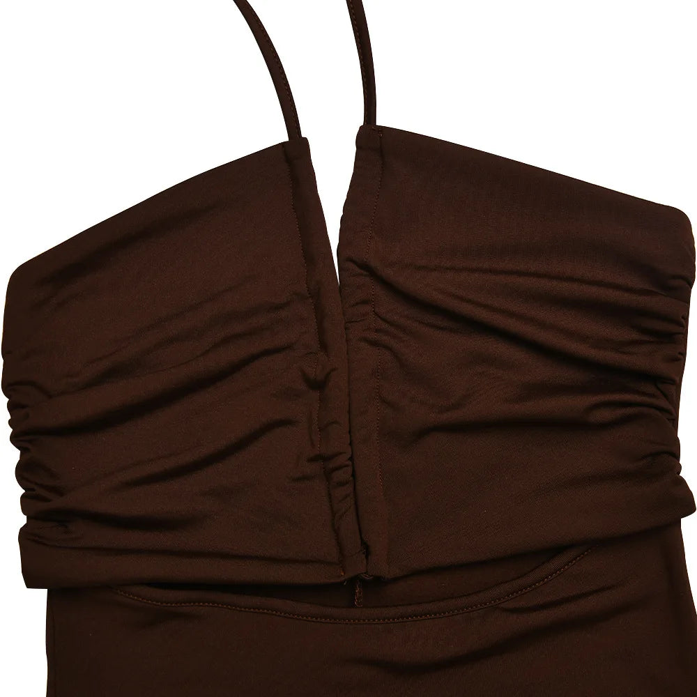 Robe Midi Bodycon Dos Nu Sans Manches Col V – Slim Night Club