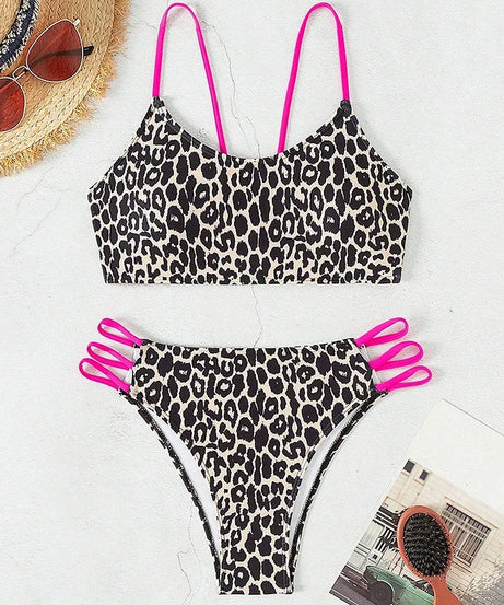 Bikini Leopard Taille Haute Micro 2 Pieces – Maillot de Bain