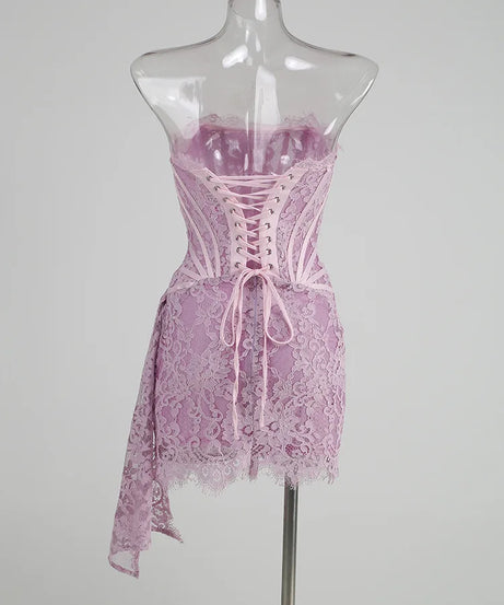 Robe de Soirée Dentelle Bustier Slim – Élégance & Sophistication