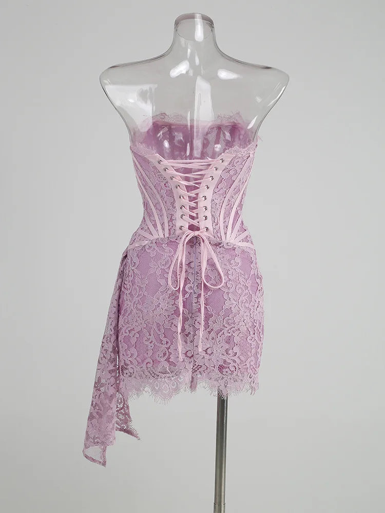 Robe de Soirée Dentelle Bustier Slim – Élégance & Sophistication