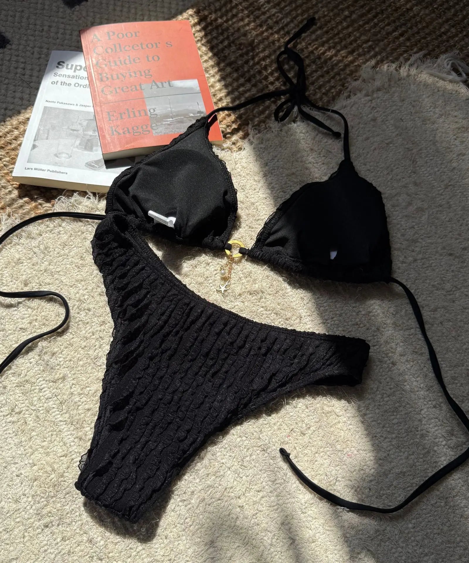 Bikini Halter Froncé Volants 2 Pièces – Coupe Haute Brésilienne