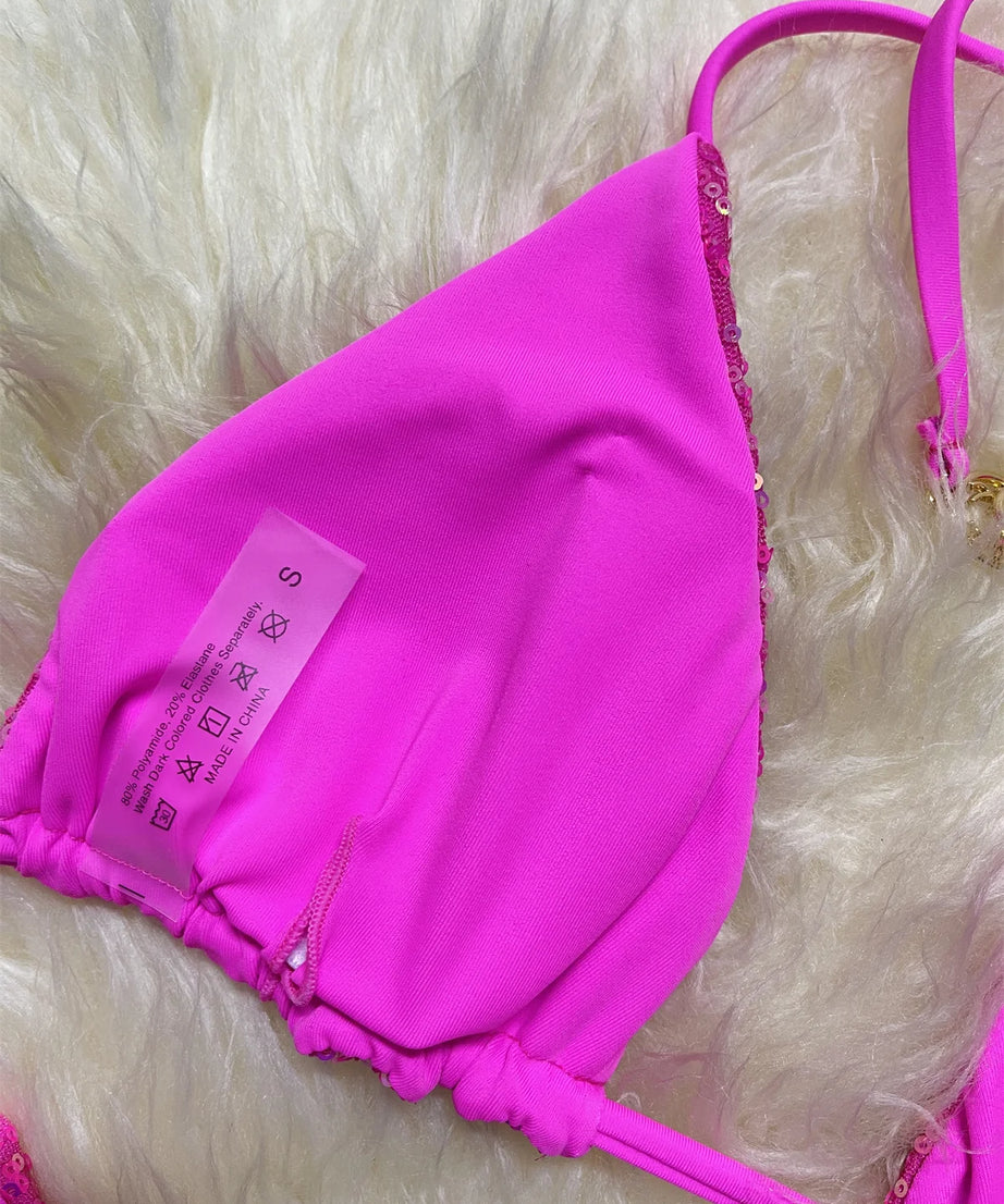Bikini Pailleté 2 Pièces Étincelant – Maillot de Bain Festif