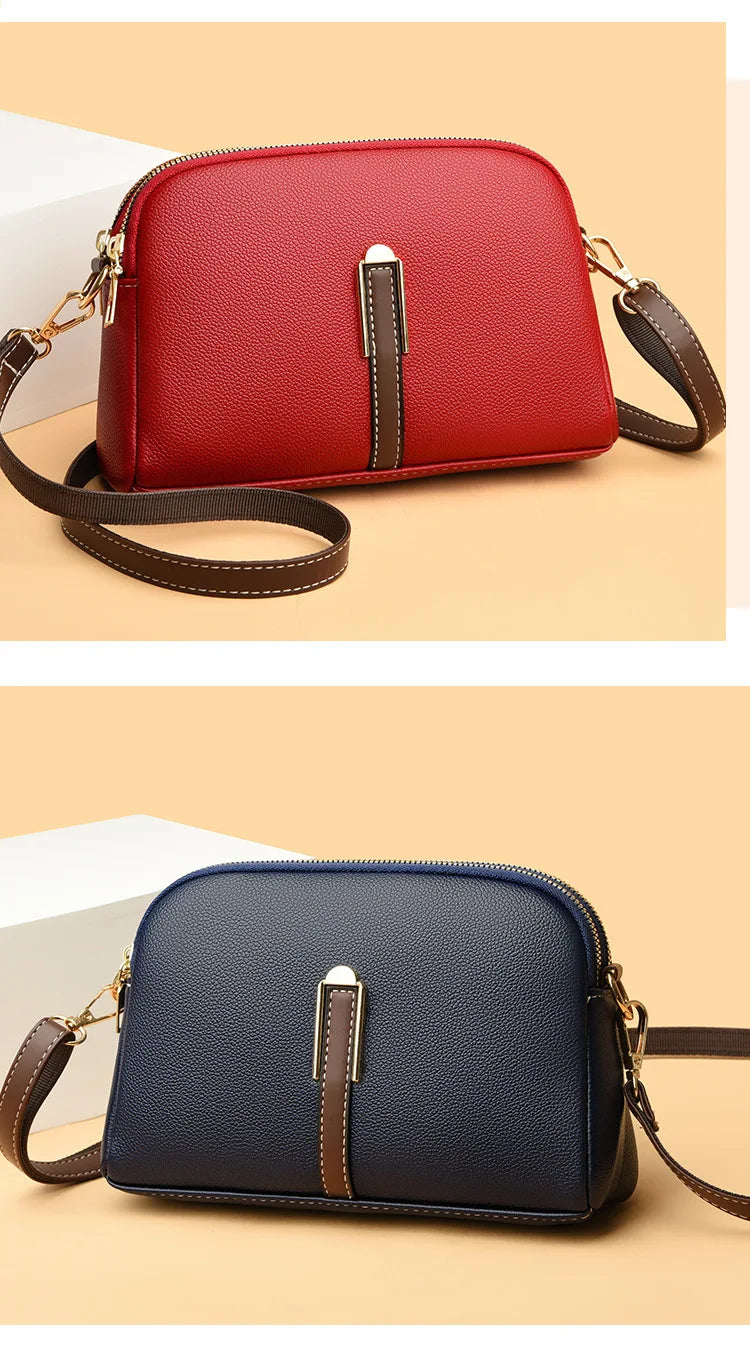 Sac Bandoulière Cuir Véritable Rabat Coque – Compact & Chic