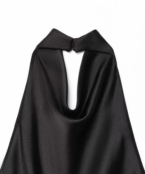 Top Halter Satin Dos Nu – Camisole Élégante Été Femme