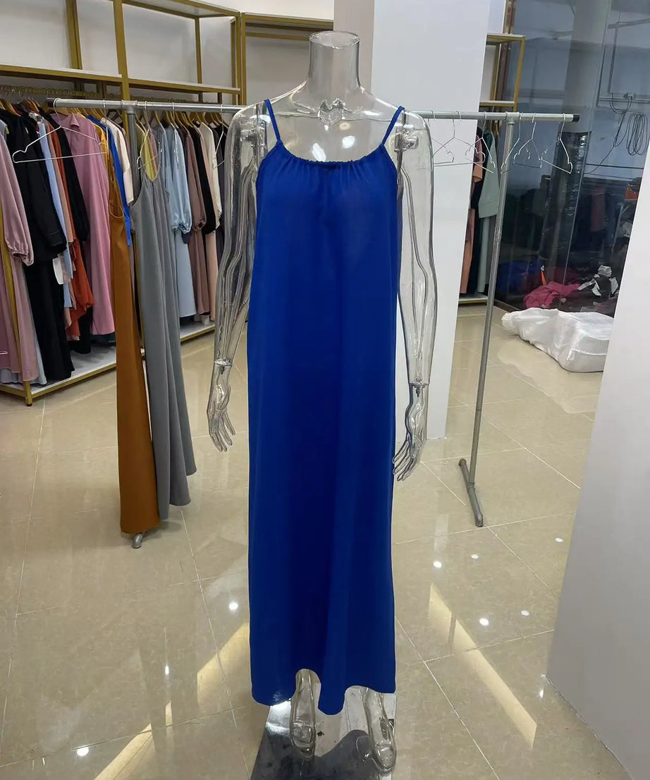 Robe Maxi Ample Sans Bretelles Dos Nu – Confort & Style