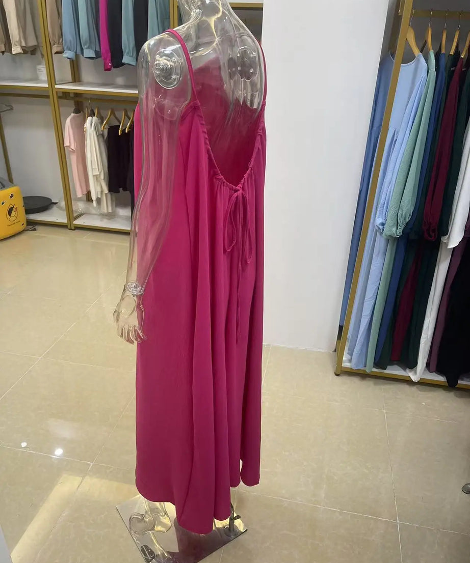 Robe Maxi Ample Sans Bretelles Dos Nu – Confort & Style