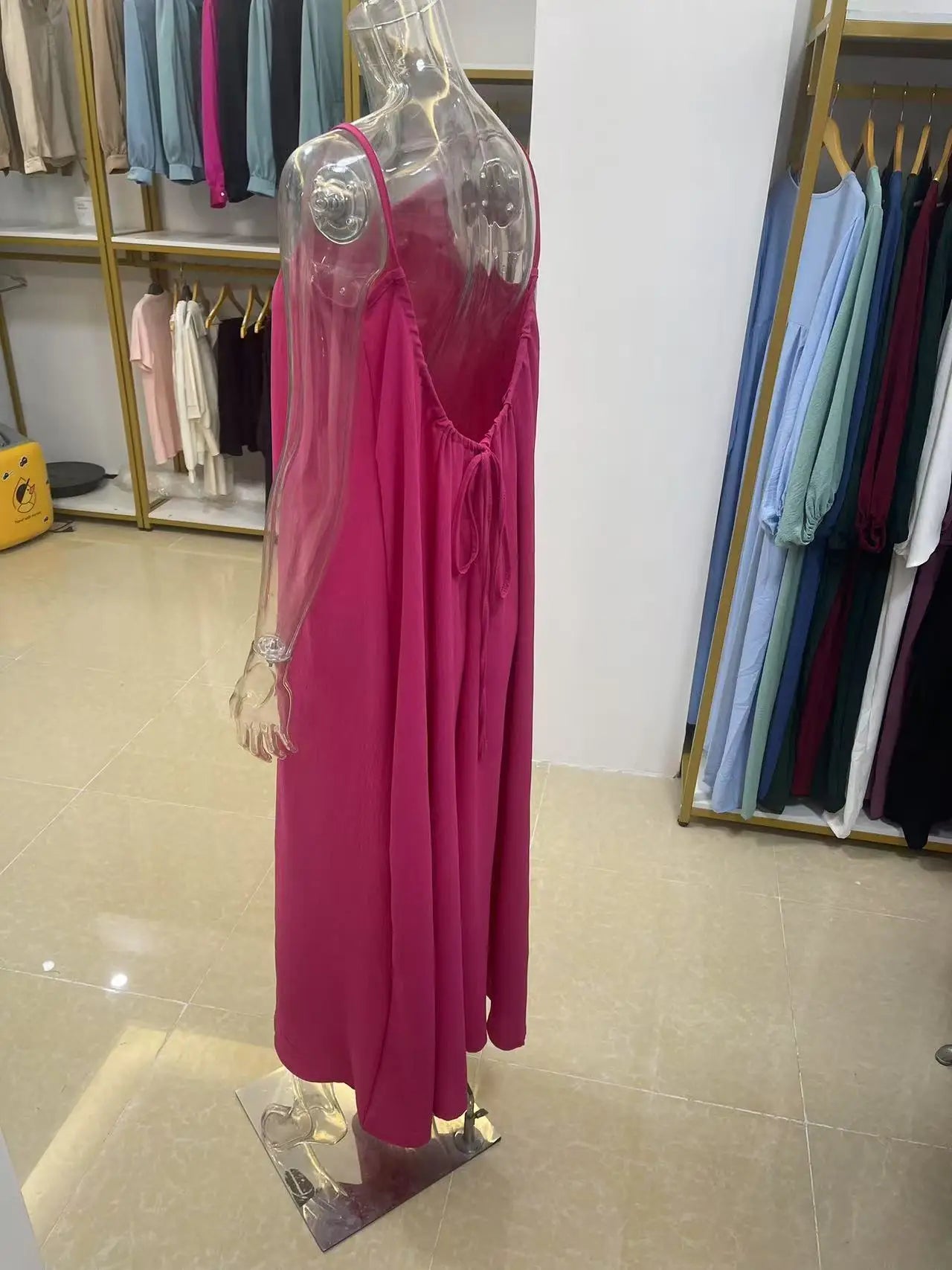 Robe Maxi Ample Sans Bretelles Dos Nu – Confort & Style