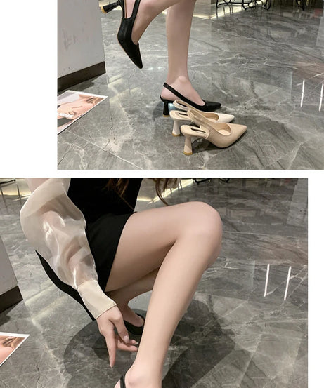 Escarpins Stiletto Bout Pointu Slingback – Talon Haut Élégant