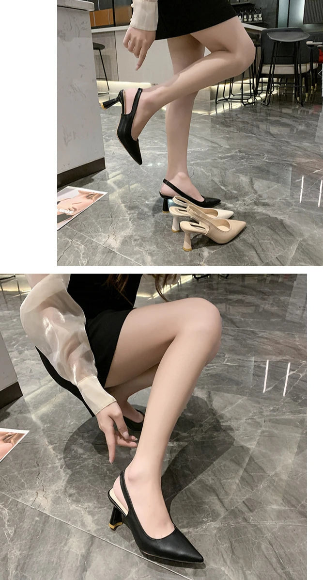 Escarpins Stiletto Bout Pointu Slingback – Talon Haut Élégant