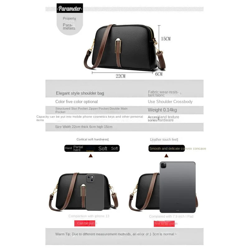 Sac Bandoulière Cuir Véritable Rabat Coque – Compact & Chic