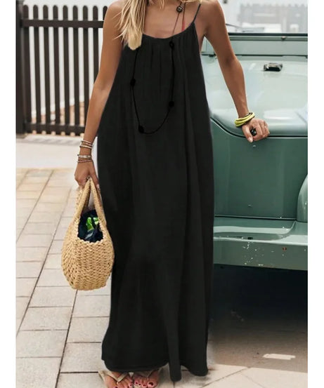 Robe Maxi Ample Sans Bretelles Dos Nu – Confort & Style