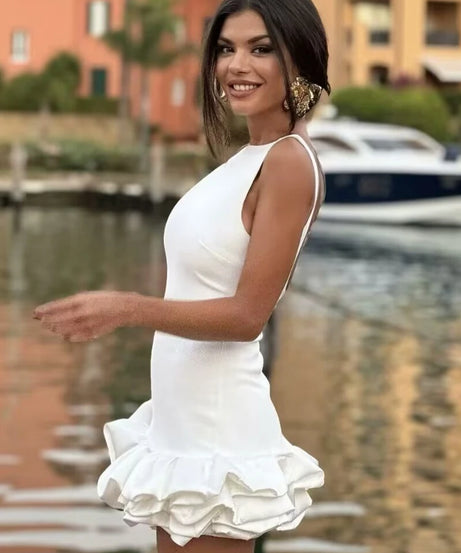 Mini Robe Bodycon Dos Nu Volants Froufrous – Soirée & Club