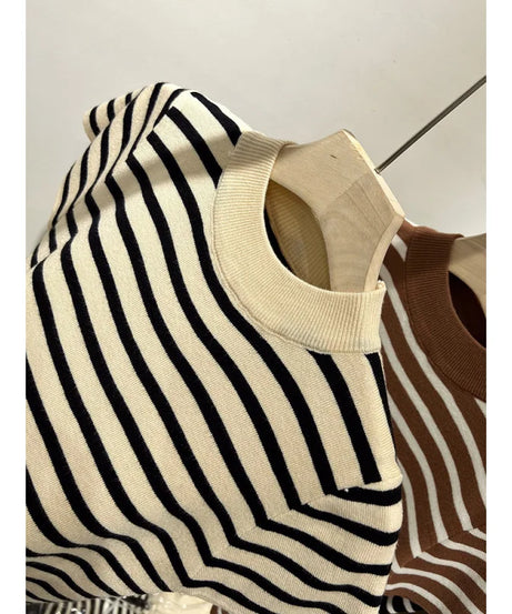 Pull Col Rouleau Rayé Manches Courtes Slim – Demi-Saison