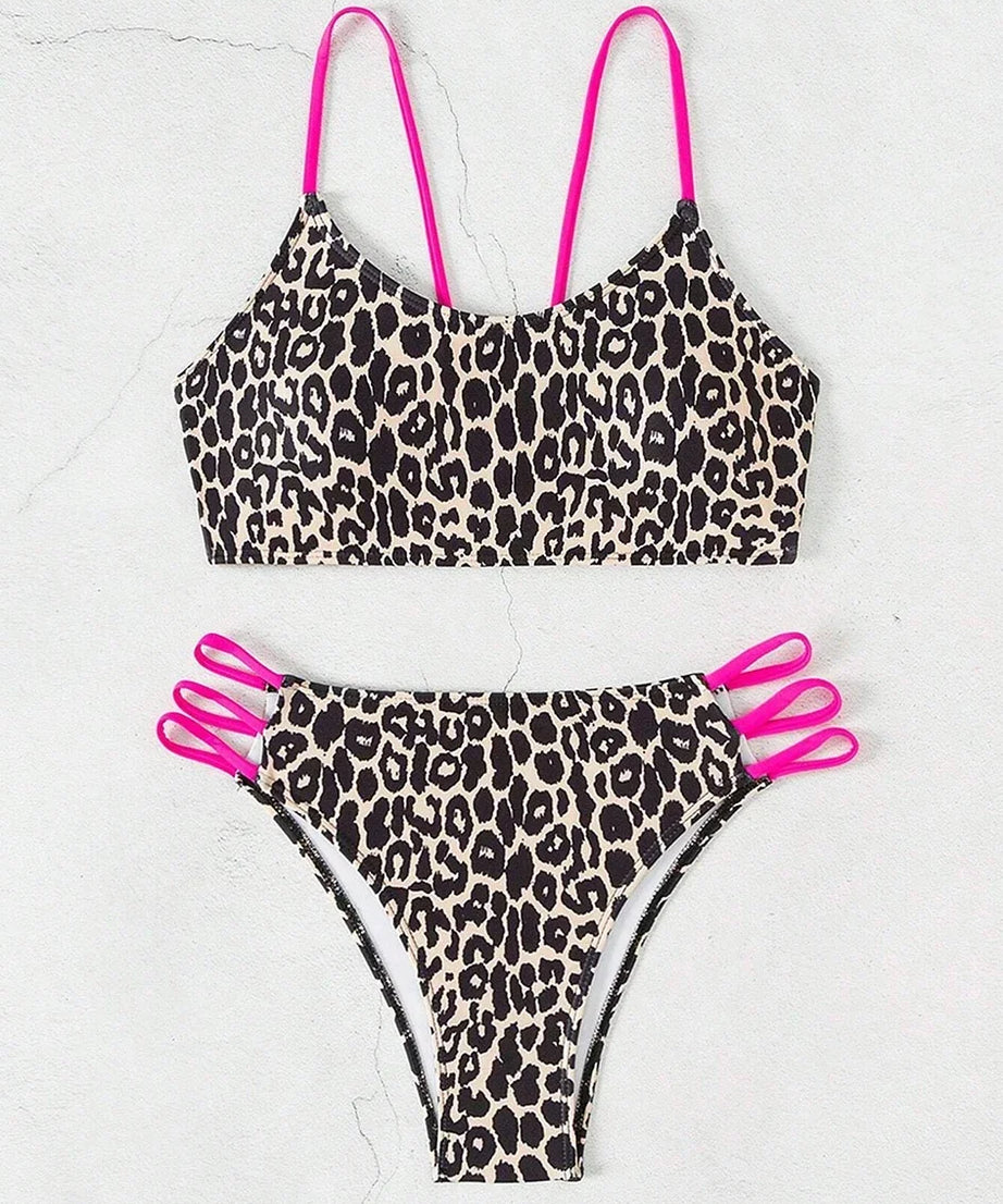Bikini Leopard Taille Haute Micro 2 Pieces – Maillot de Bain