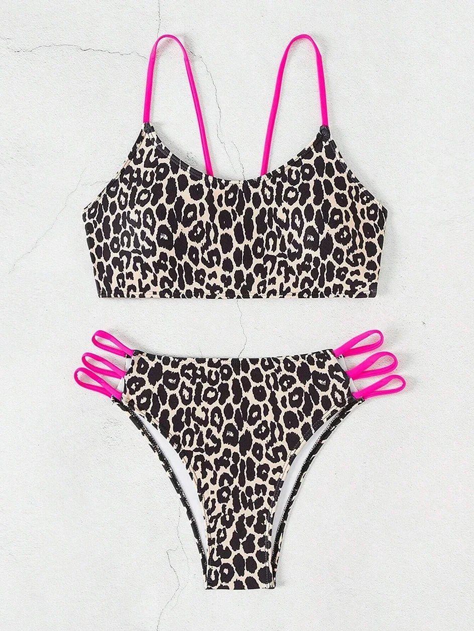 Bikini Leopard Taille Haute Micro 2 Pieces – Maillot de Bain