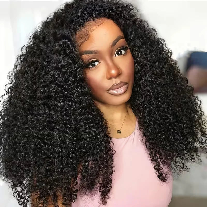 Demi-Perruque Bouclée 3-en-1 Sans Colle – Densité 180 & 200%