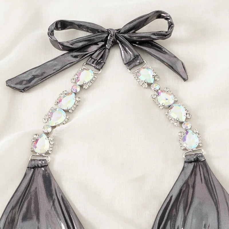 Bikini Strass Push Up Taille Basse 2 Pièces – Été 2026