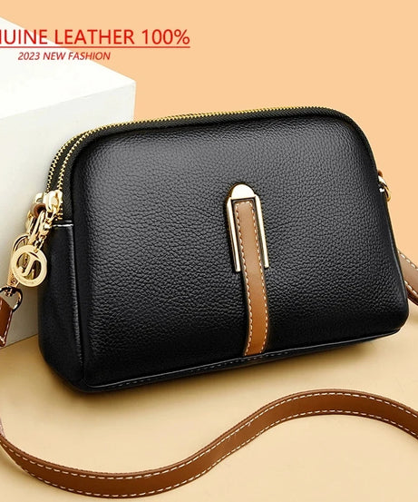 Sac Bandoulière Cuir Véritable Rabat Coque – Compact & Chic