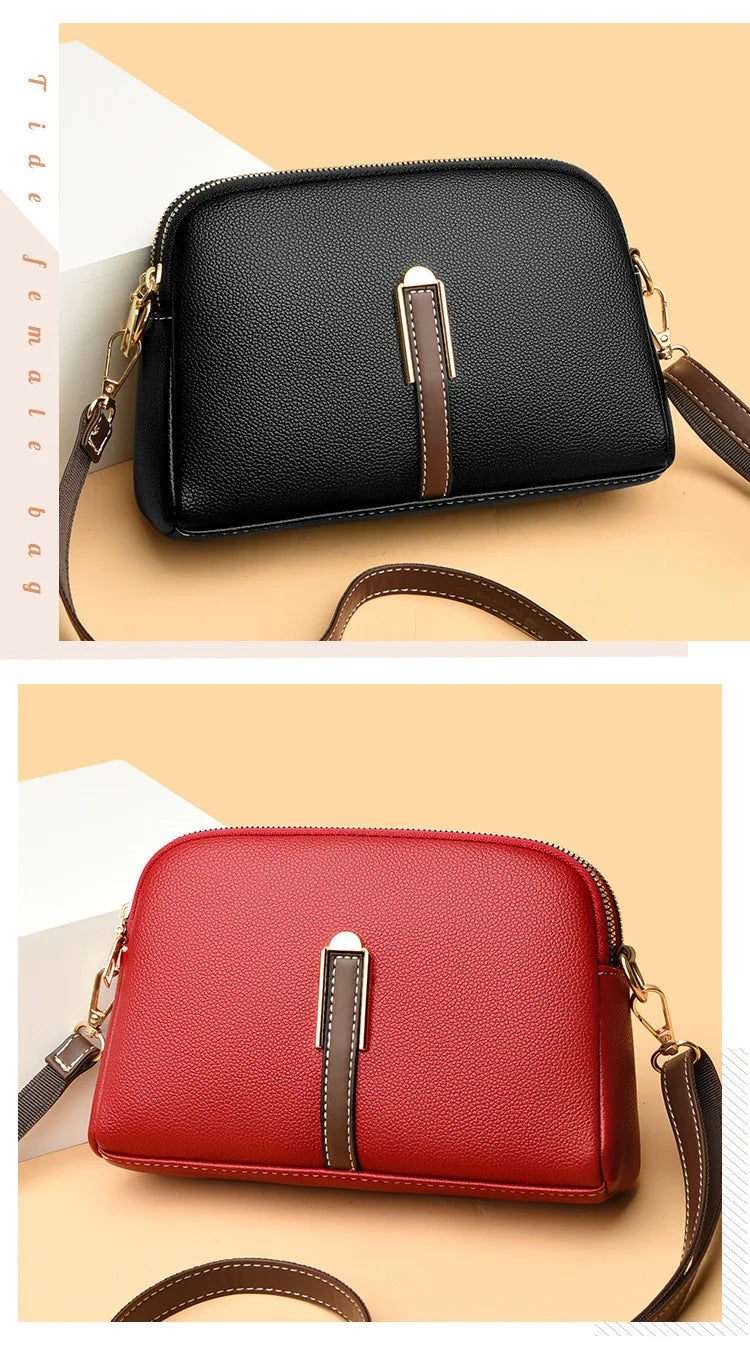 Sac Bandoulière Cuir Véritable Rabat Coque – Compact & Chic