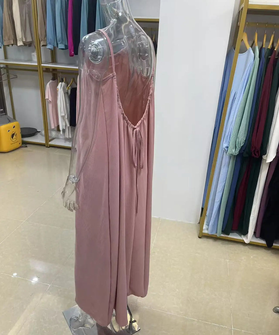Robe Maxi Ample Sans Bretelles Dos Nu – Confort & Style