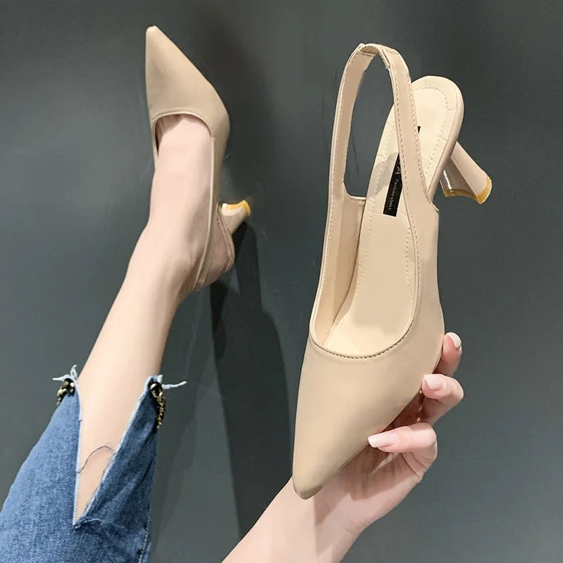 Escarpins Stiletto Bout Pointu Slingback – Talon Haut Élégant