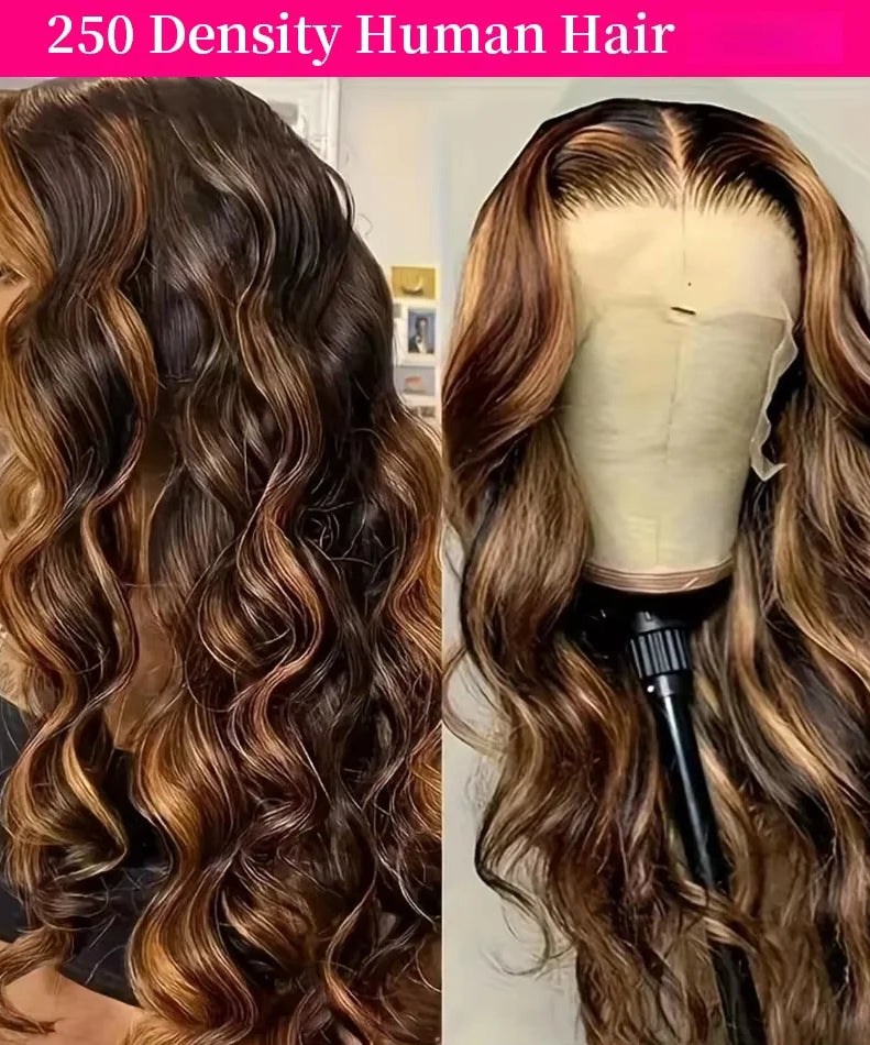 Perruque Lace Front HD Body Wave Miel 4/27 – 13x4 & 13x6