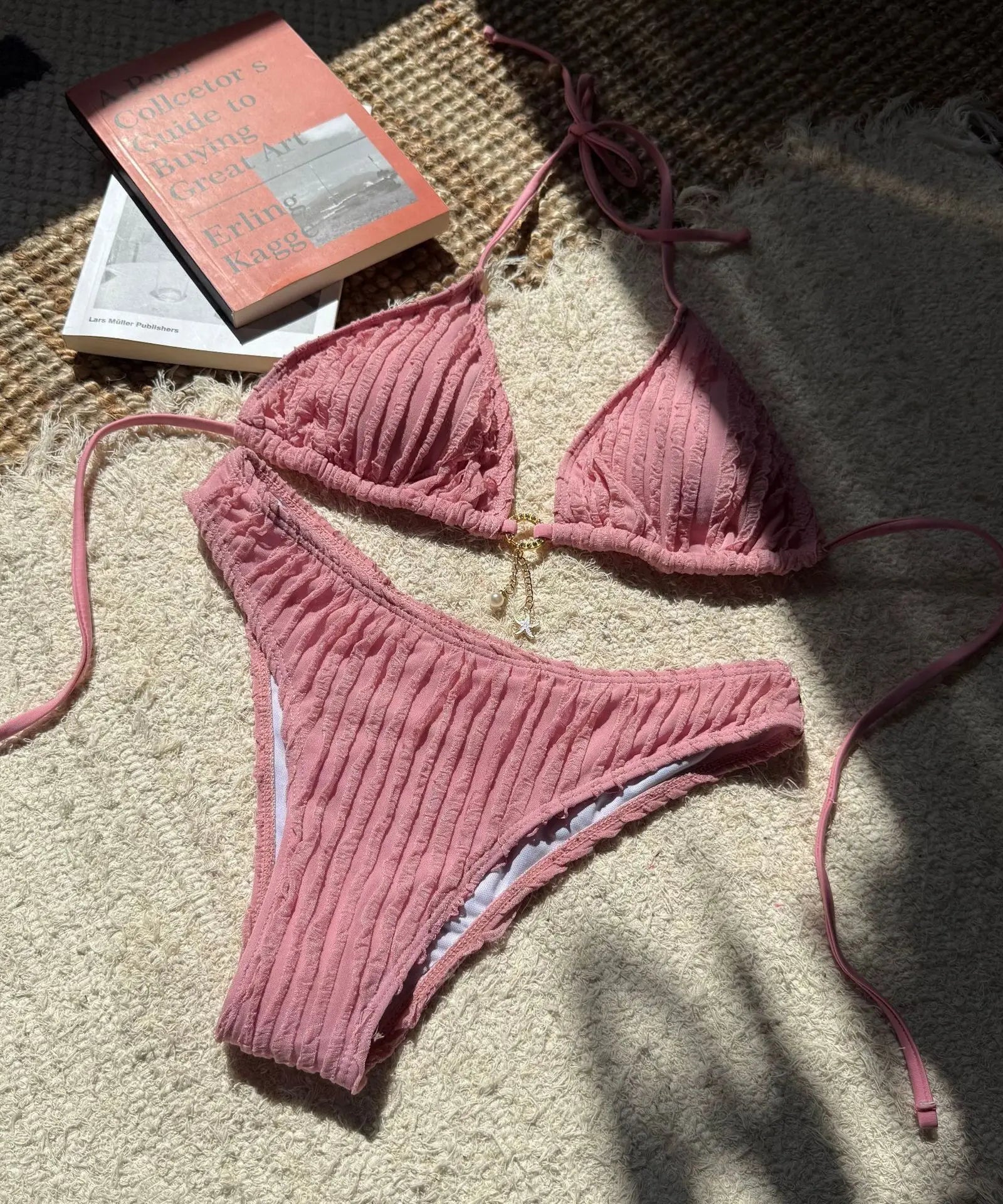 Bikini Halter Froncé Volants 2 Pièces – Coupe Haute Brésilienne
