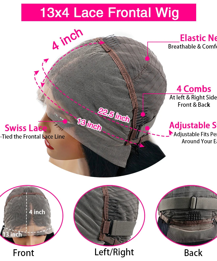 Perruque Lace Front HD Body Wave Brun Chocolat – 46 Pouces