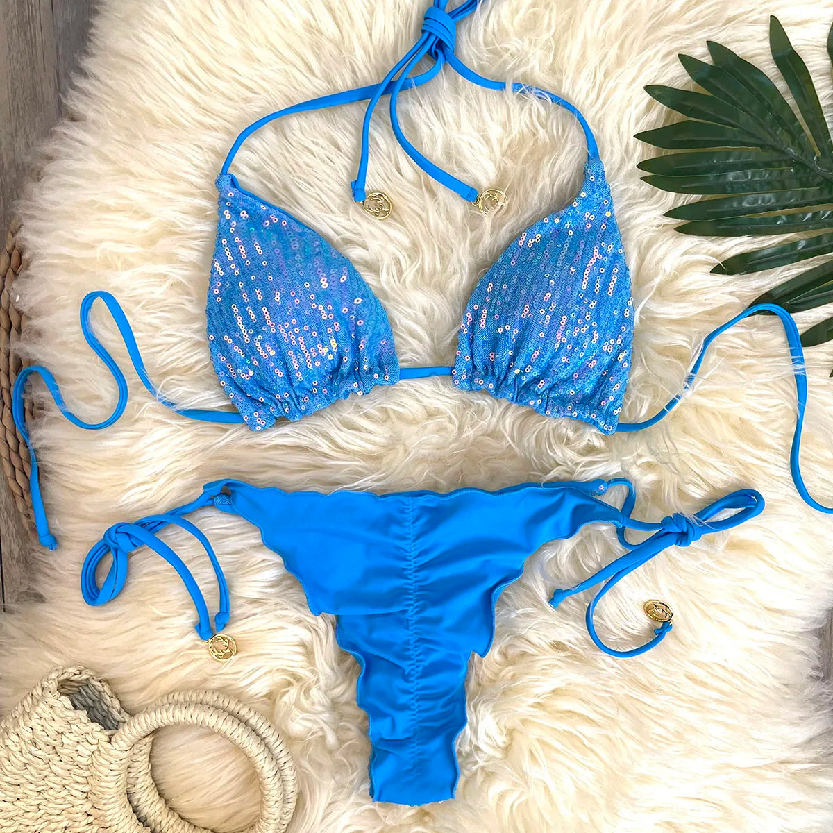 Bikini Pailleté 2 Pièces Étincelant – Maillot de Bain Festif