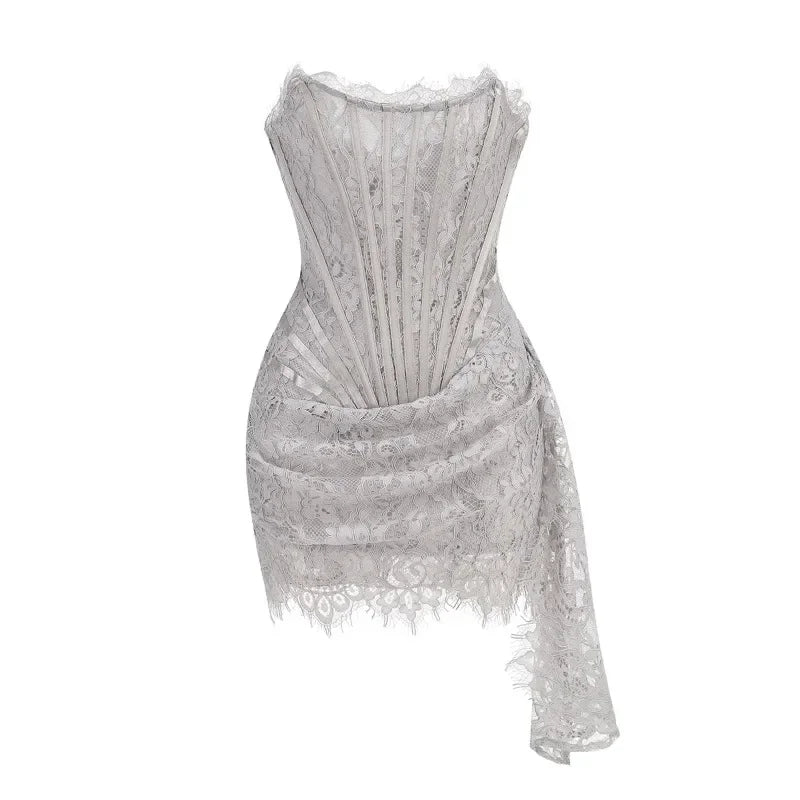 Robe de Soirée Dentelle Bustier Slim – Élégance & Sophistication