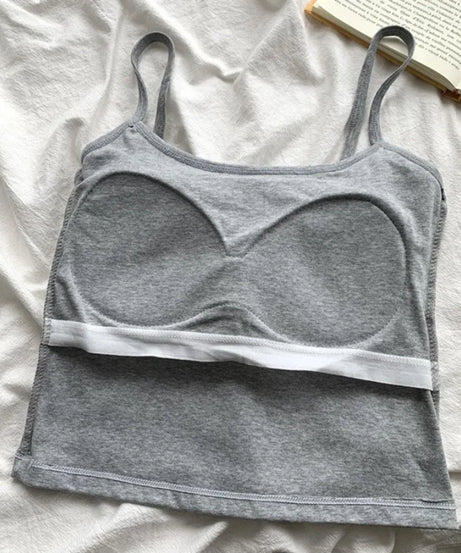 Camisole Bretelles Fines avec Coussinets Intégrés