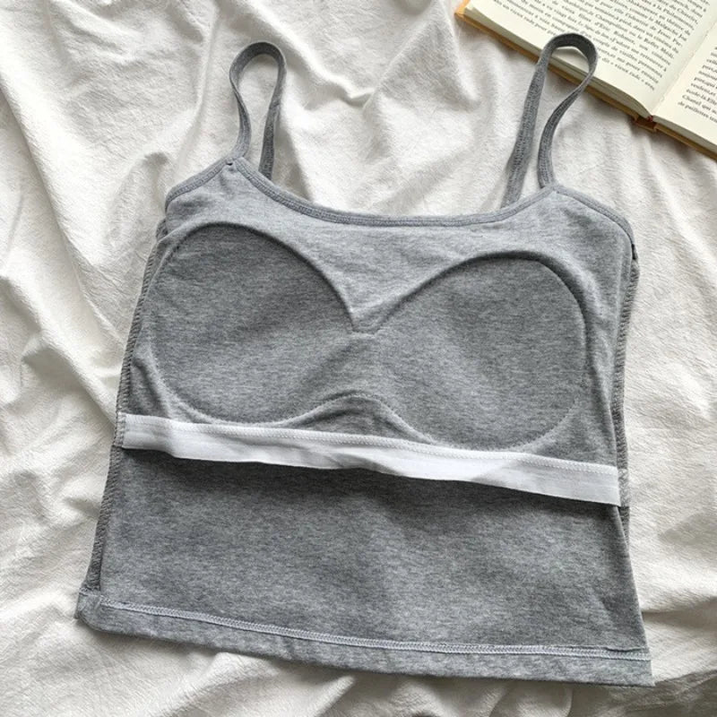 Camisole Bretelles Fines avec Coussinets Intégrés