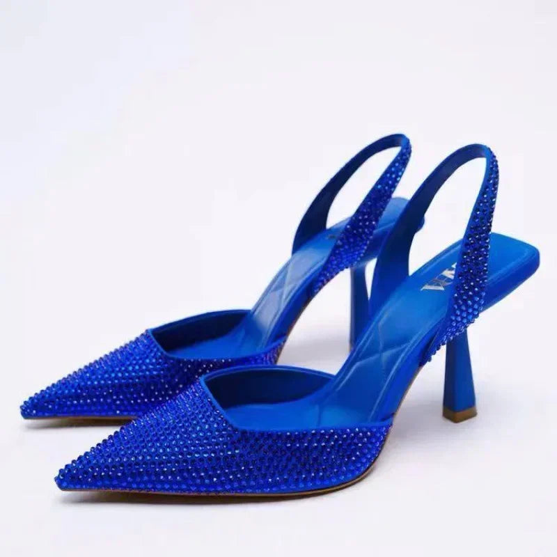 Sandales Talon Fin Bout Pointu Élégantes – Slip-On Femme