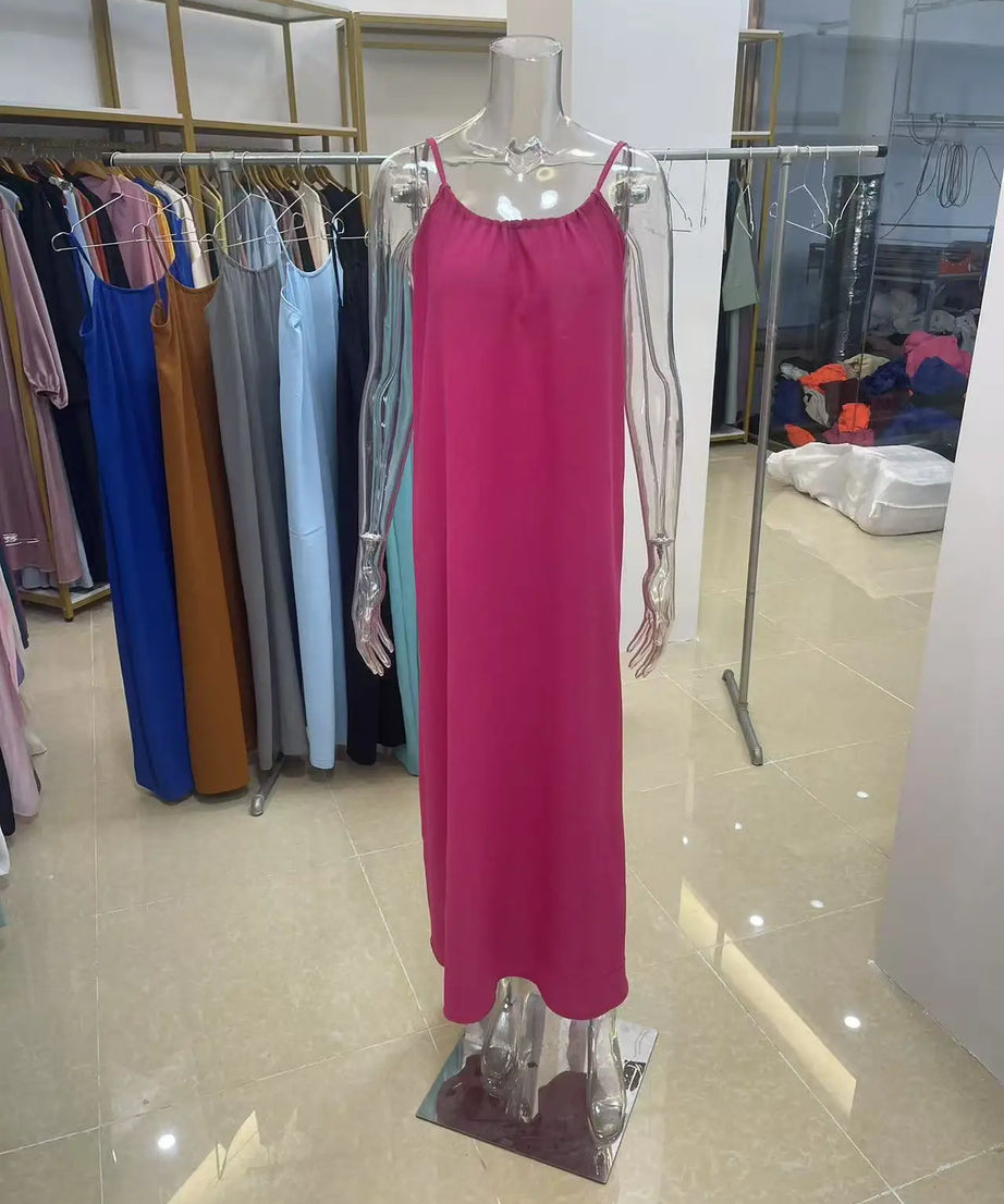 Robe Maxi Ample Sans Bretelles Dos Nu – Confort & Style